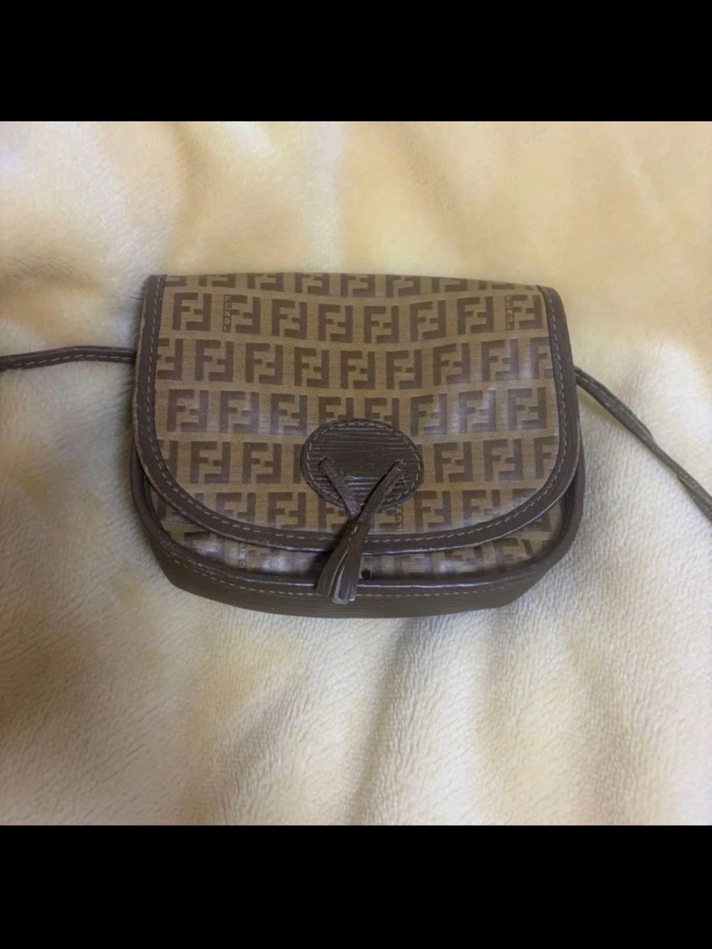 Fendi Brown and Tan Monogram Crossbody Bag